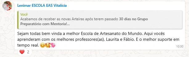 Depoimento de aluna EAS