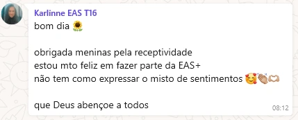 Depoimento de aluna EAS