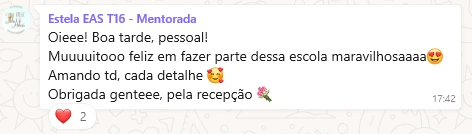 Depoimento de aluna EAS